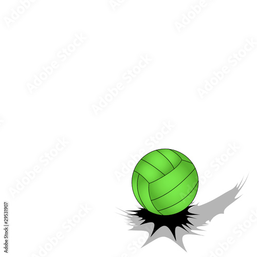 Jumping volleyball ball on white background