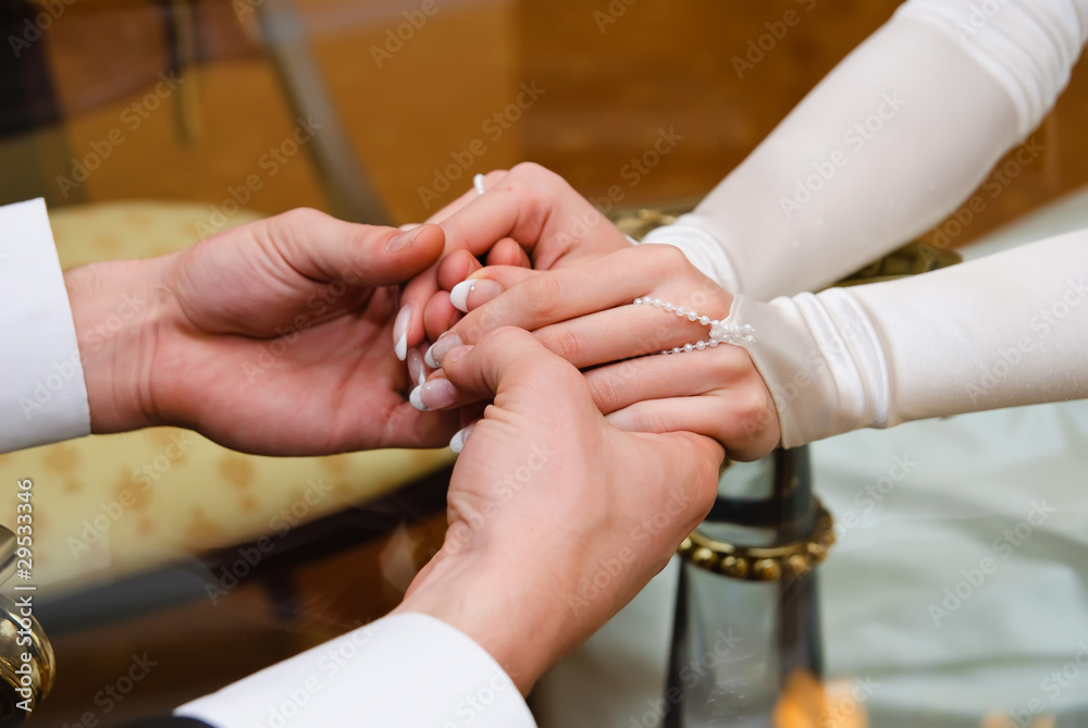 Hands of groom and bride Hands of groom and bride