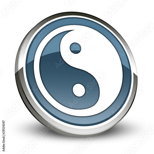 Dark Blue 3D Style Icon "Yin and Yang"