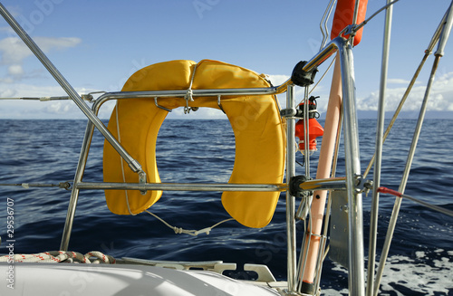 Rettungsring an Bord eines Boots