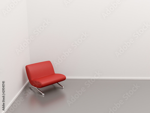 Fototapeta Naklejka Na Ścianę i Meble -  red chair in the corner