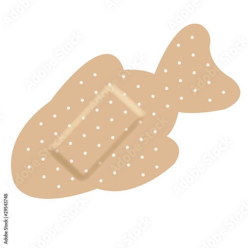 Adhesive bandages forming a fish