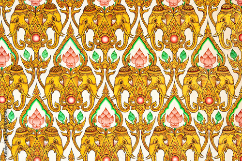 Thai Pattern Design on wall
