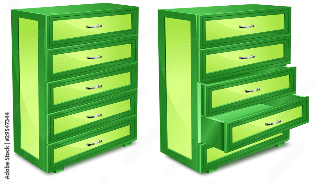 Wooden commode in green Wooden commode in green