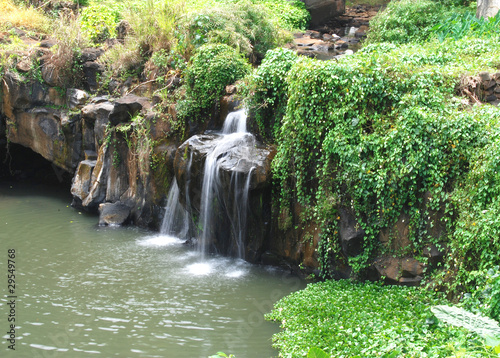 Exotic waterfall in Mauritius