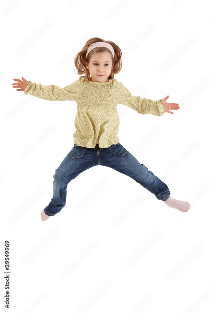 Little girl jumping