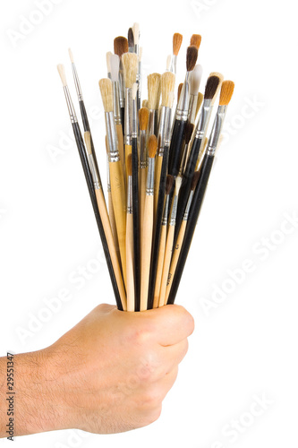 Brushes in hand