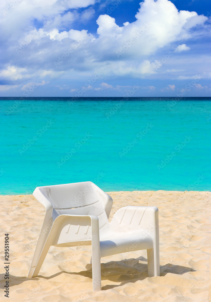 Chair on tropical beach