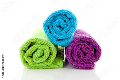 colorful rolled towels