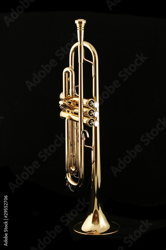 gold trumpet in night