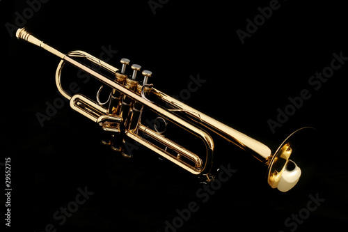 gold trumpet in night