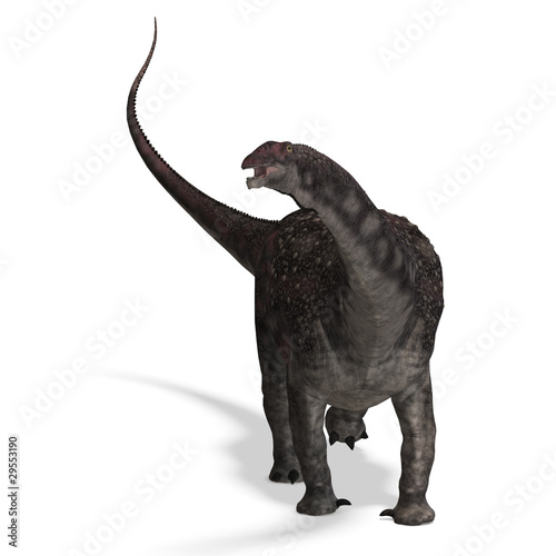 Dinosaur Diamantinasaurus. 3D rendering with clipping path and © Ralf Kraft