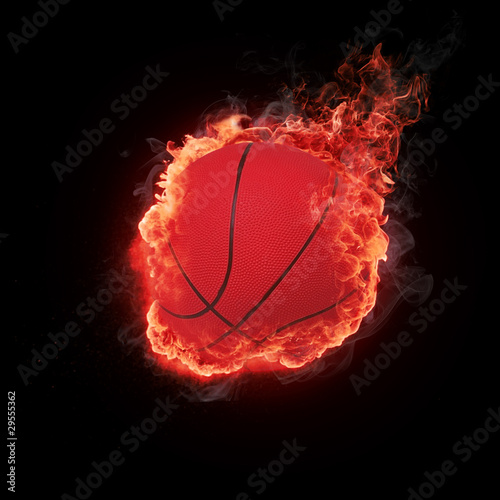 Flying basketball in flames © Odd Art