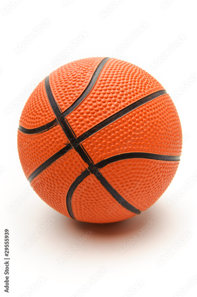 Bright orange basketball ball on a white background