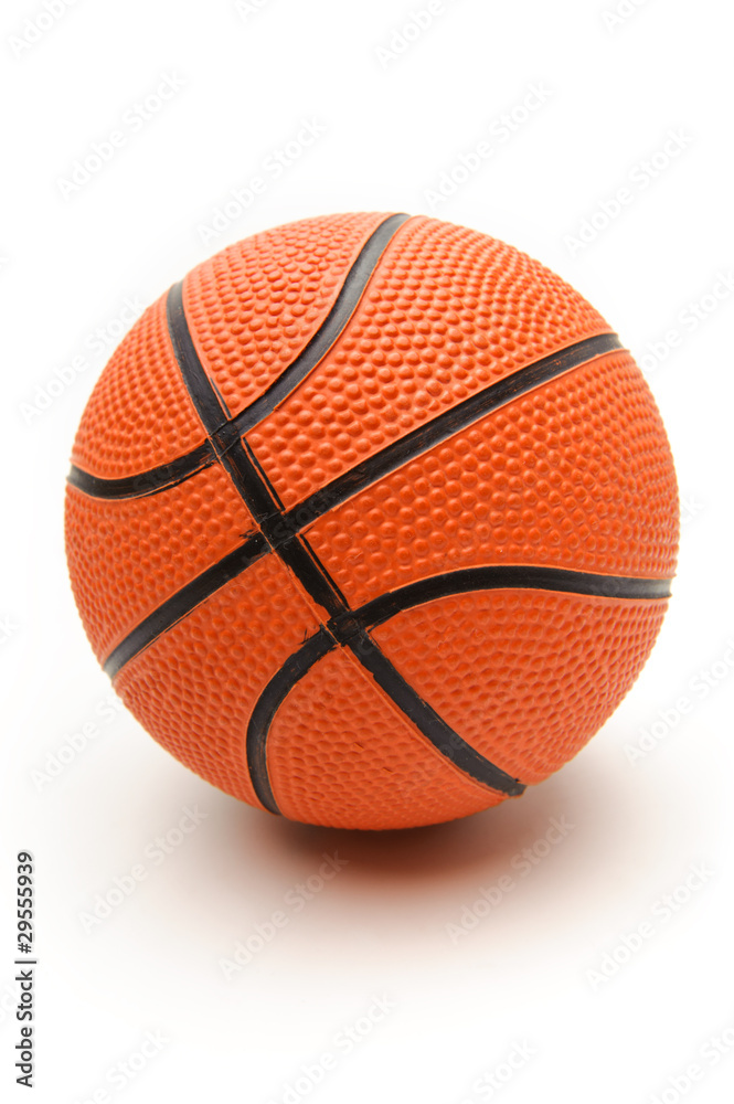 Fototapeta premium Bright orange basketball ball on a white background