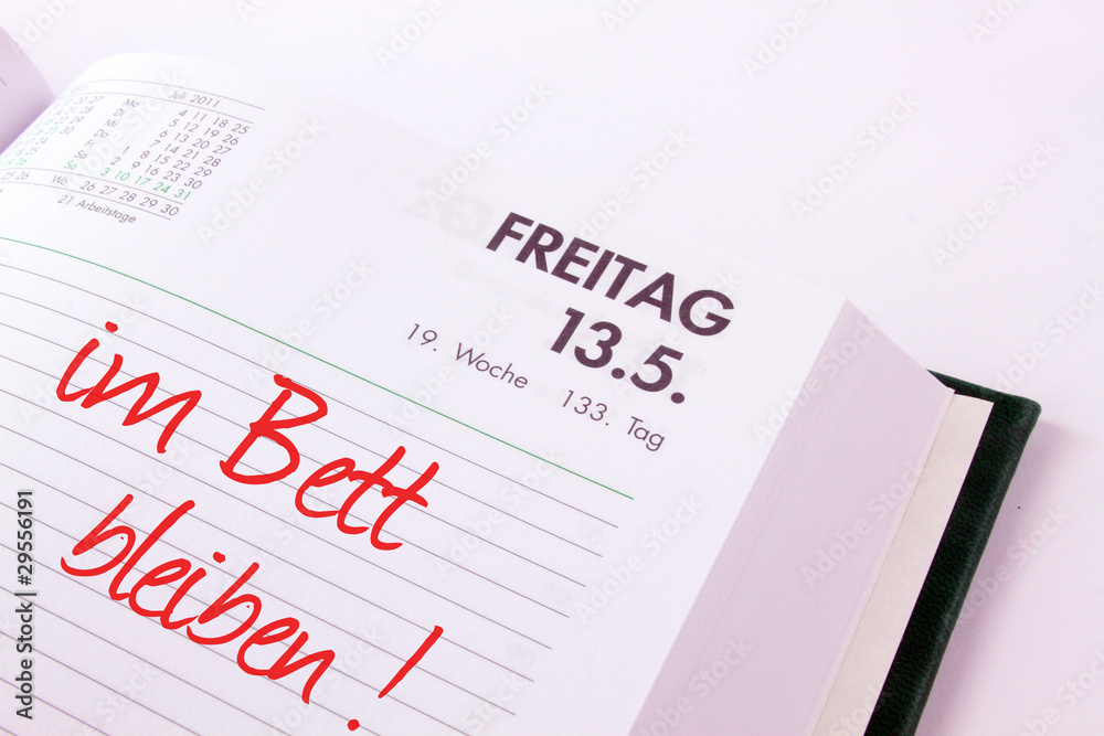 Freitag der 13., Kalender Stock Photo  Adobe Stock