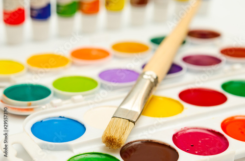 paintbox and brush