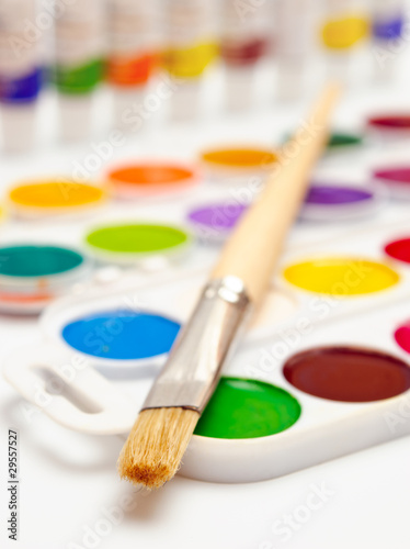 paintbox and brush