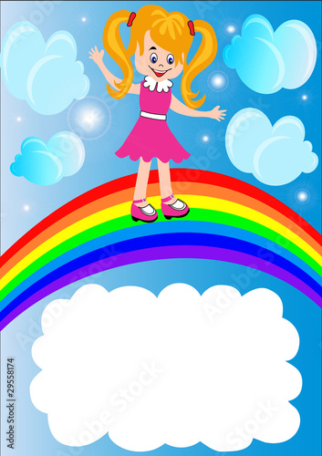 lucky child goes on rainbow