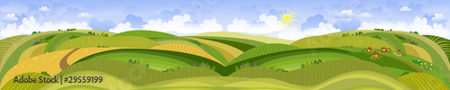 landscape with houses and sheep