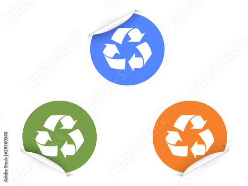 3 color recycling Stickers