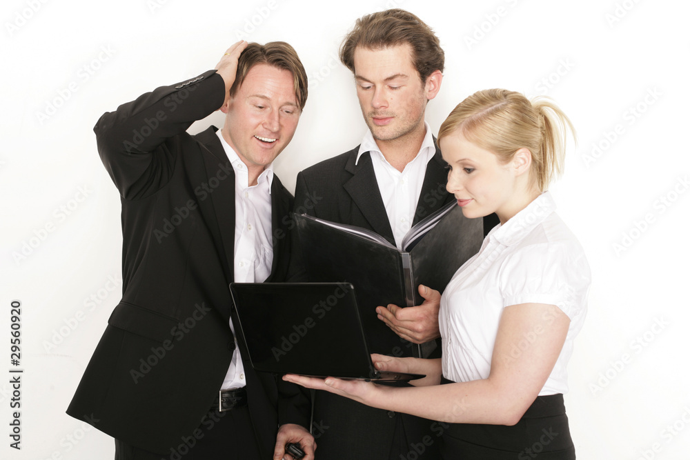 Business Team mit Netbook Business Team mit Netbook
