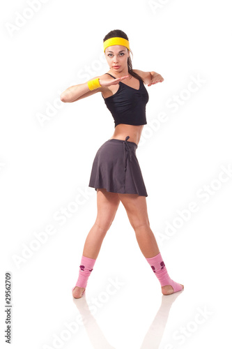 Young girl doing exercises