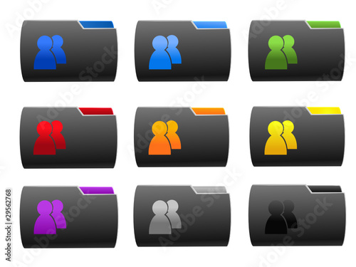 Iconset Ordner User schwarz