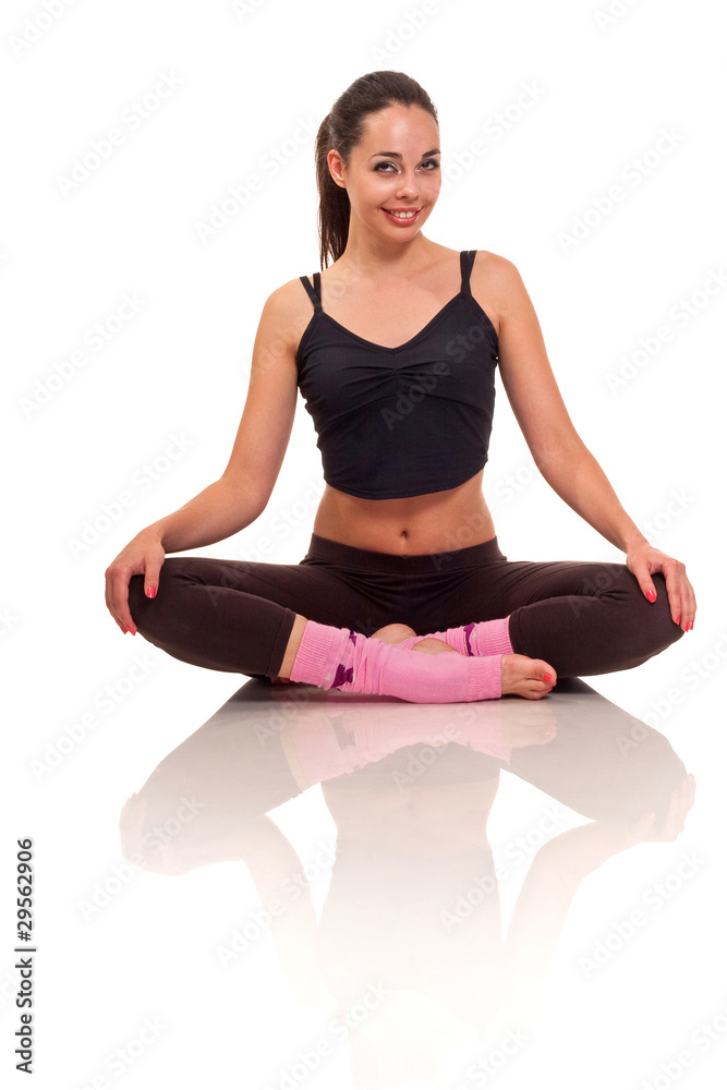 Young girl doing exercises
