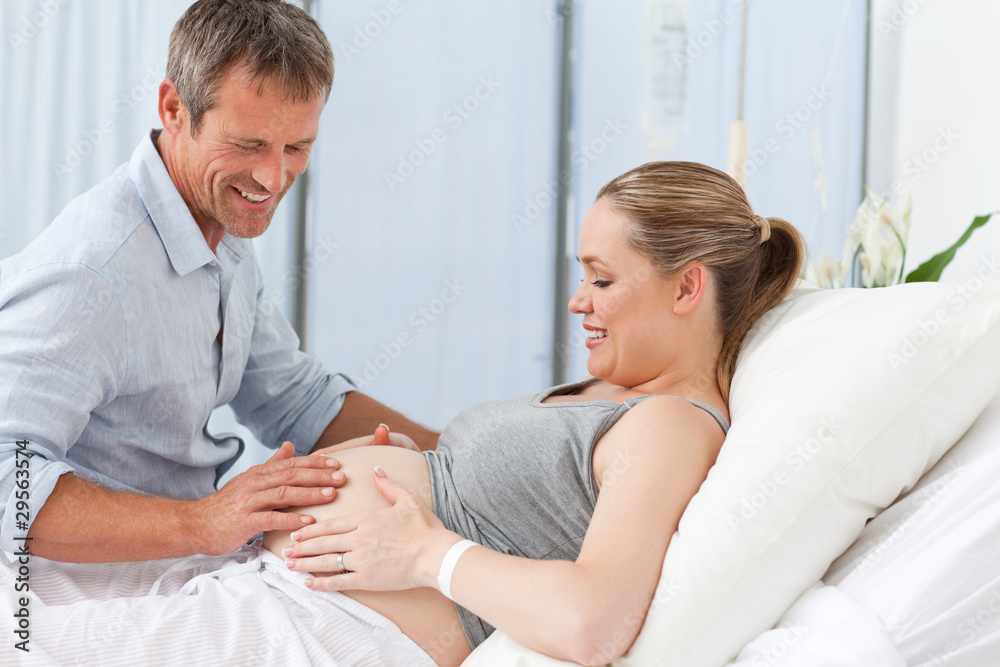Adorable couple in a hospital room Adorable couple in a hospital room