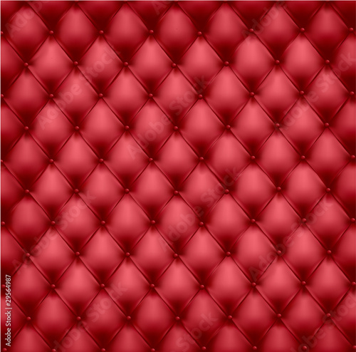 Red leather upholstery. Vector Illustration.