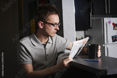 Man Reading At Home
