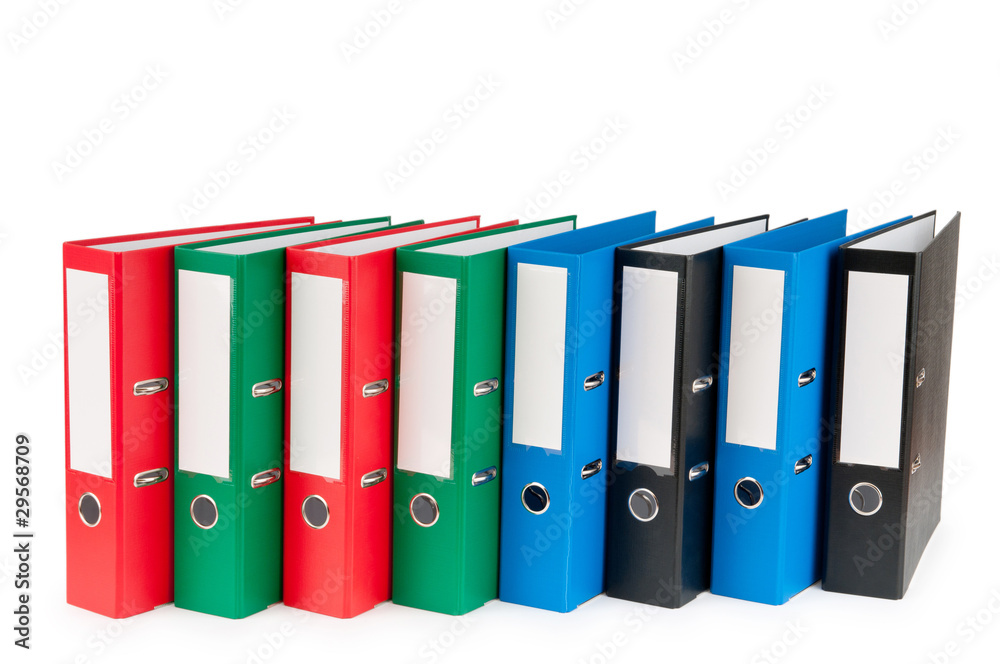 Office folders isolated on the white background Office folders isolated on the white background