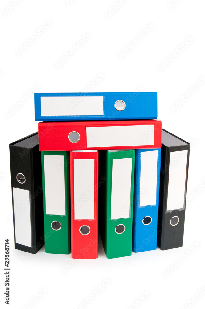 Office folders isolated on the white background Office folders isolated on the white background