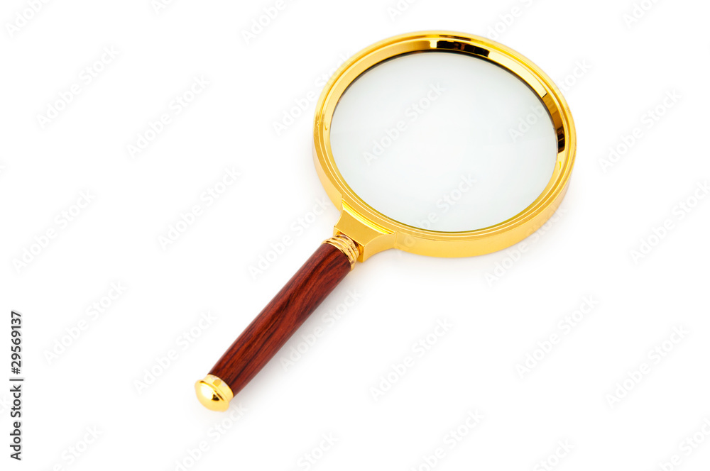 Magnifying glass isolated on the white background