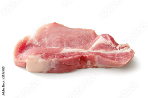 Raw pork isolated on white