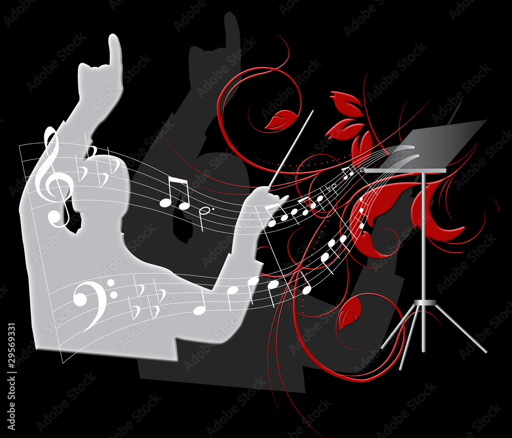 Obraz premium chef d'orchestre fond noir