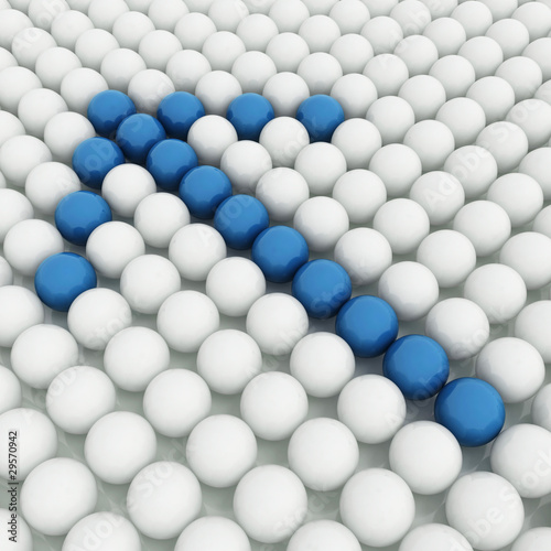 White 3D balls with blue balls