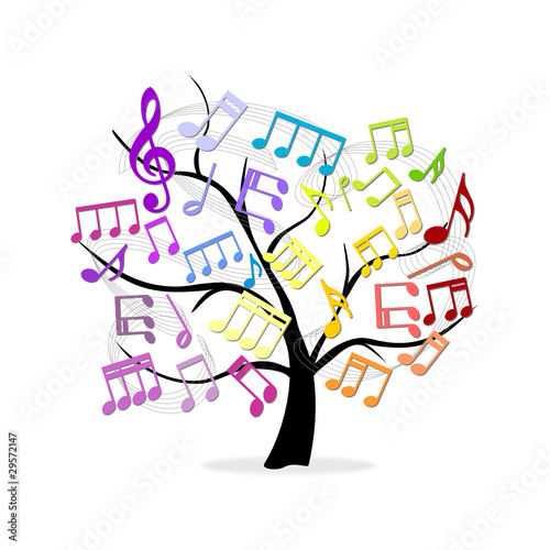 arbol de notas musicales vector de Stock | Adobe Stock