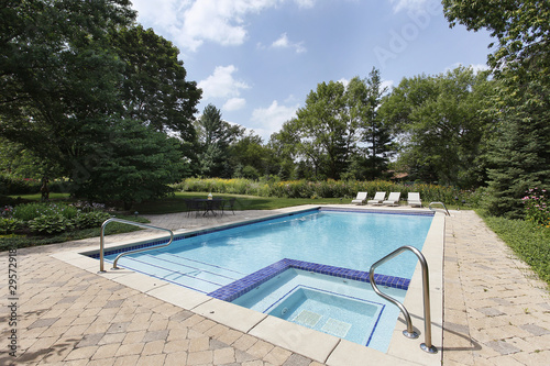 Swimming pool with sauna