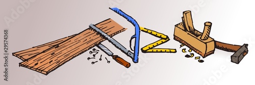 Joiner tools hand-made vector illustration