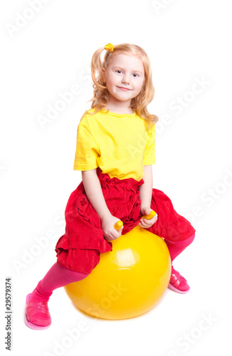 smile girl with big ball