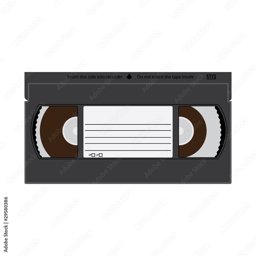 Naklejka premium VHS videotapes recordable cassette illustration