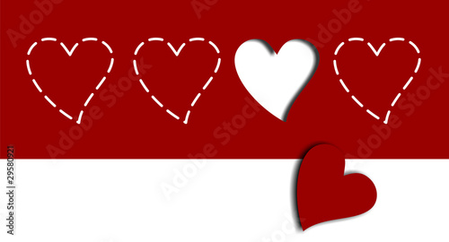 rotes Herz ausschneiden