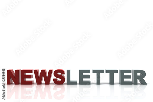Schriftzug NEWSLETTER rotgrau