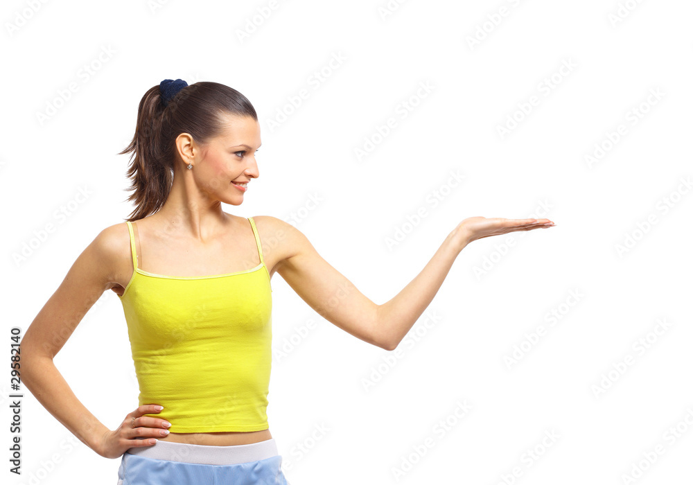 Very happy excited beautiful woman looking at your Very happy excited beautiful woman looking at your