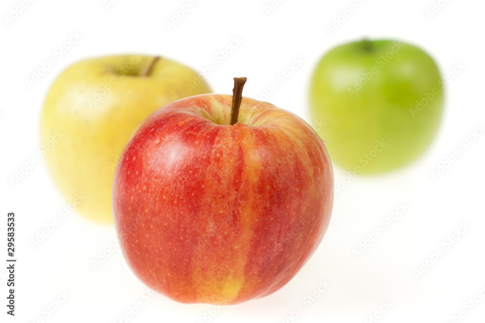 Colorful Apples on White
