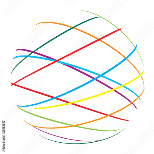 abstract sphere from color lines