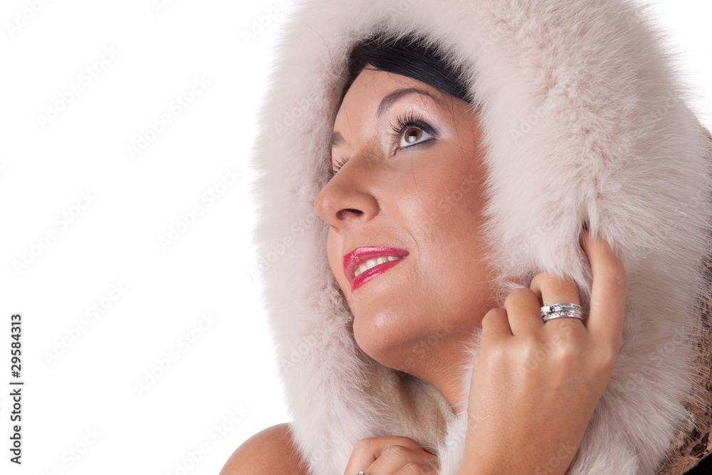 Young woman in fur.