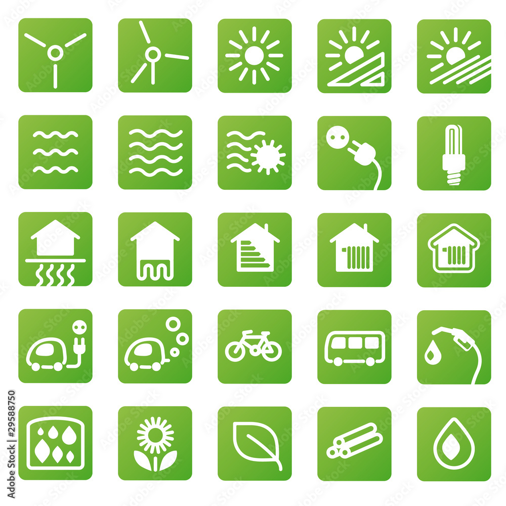 Vector Icons Renewable Energy Stock-Vektorgrafik | Adobe Stock